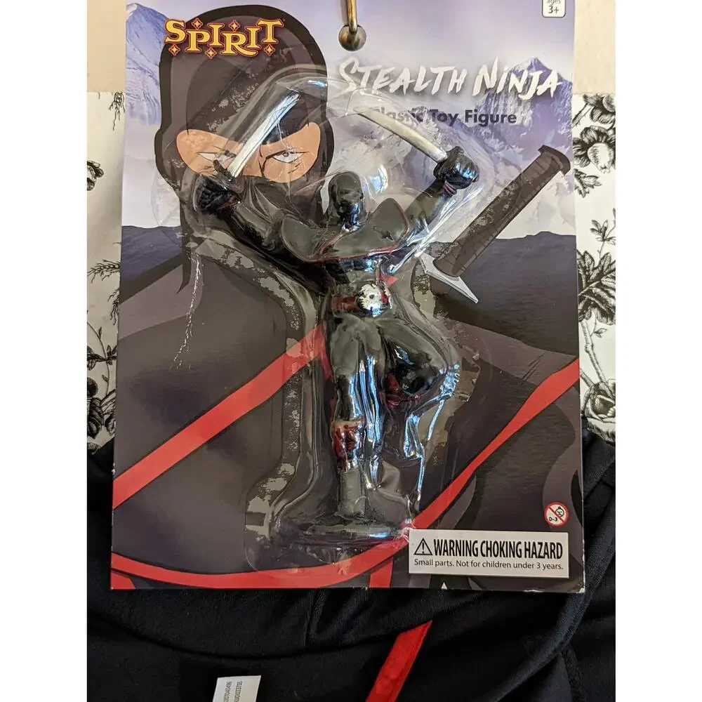 Spirit Halloween Stealth Ninja Costume w/matching Toy Dress Up Play XL 12/14 - Picture 12 of 12